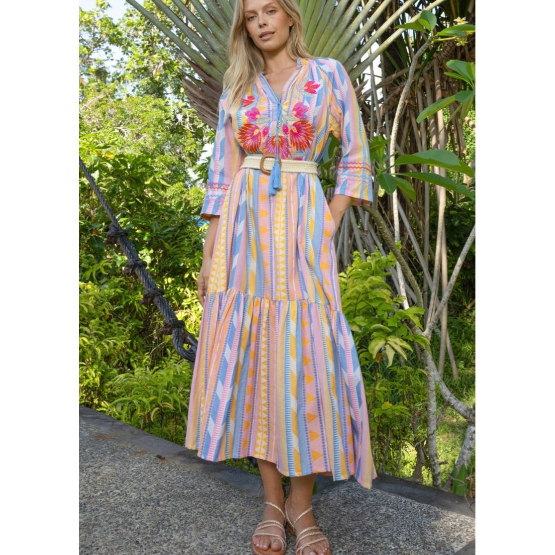 Miss June Paris Naya Long Dress-Multi