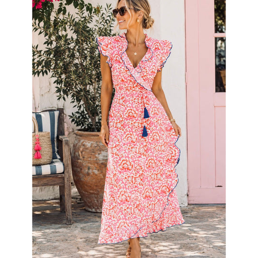 Rosa Wrap Dress -Tangerine