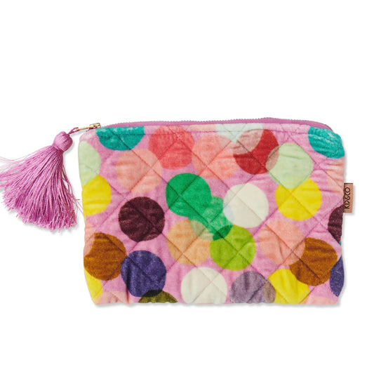 CONFETTI PINK VELVET COSMETICS PURSE