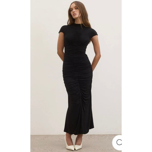 BAYSE' ROSALIE MIDI DRESS - SHADOW