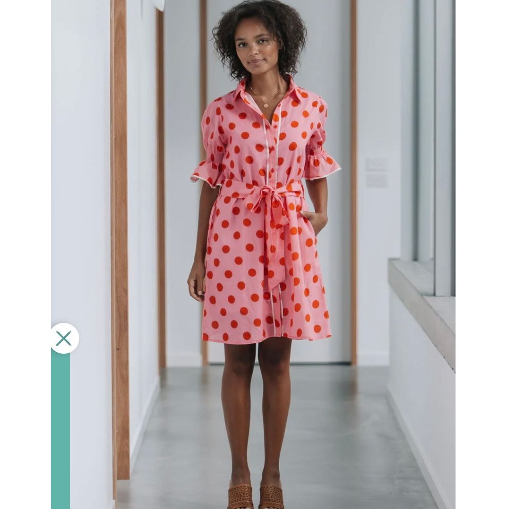 Astrid Polka Dot Dress-Pink & Cherry