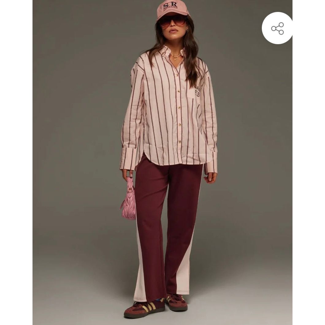 ALPINE COTTON STRIPE SHIRT-LIGHT BLUSH