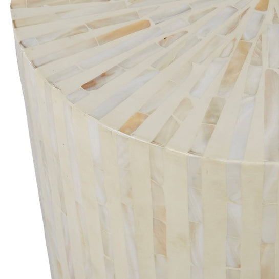 SIENNA MOTHER OF PEARL INLAY SIDE TABLE -CREAM/NATURAL