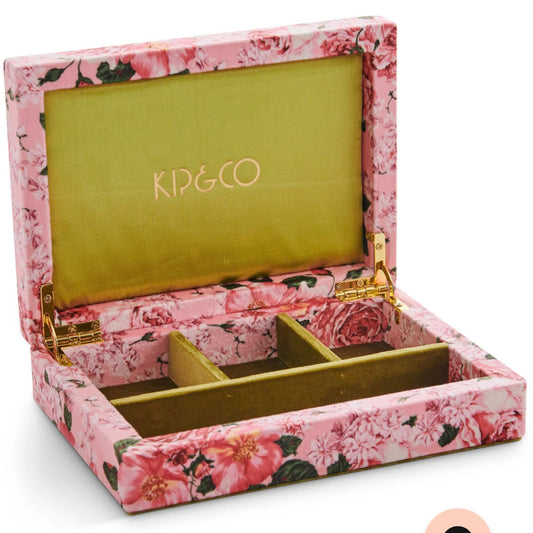 ROSE GARDEN VELVET JEWELLERY BOX SMALL