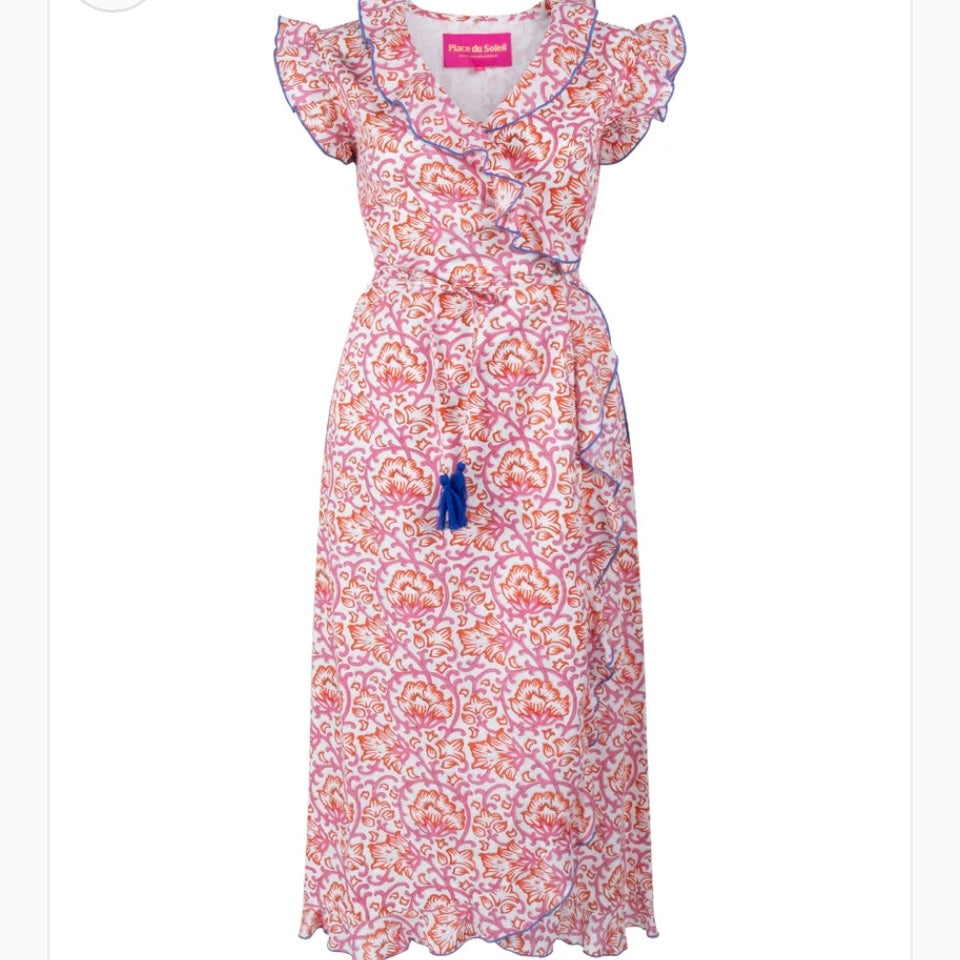 Rosa Wrap Dress -Tangerine