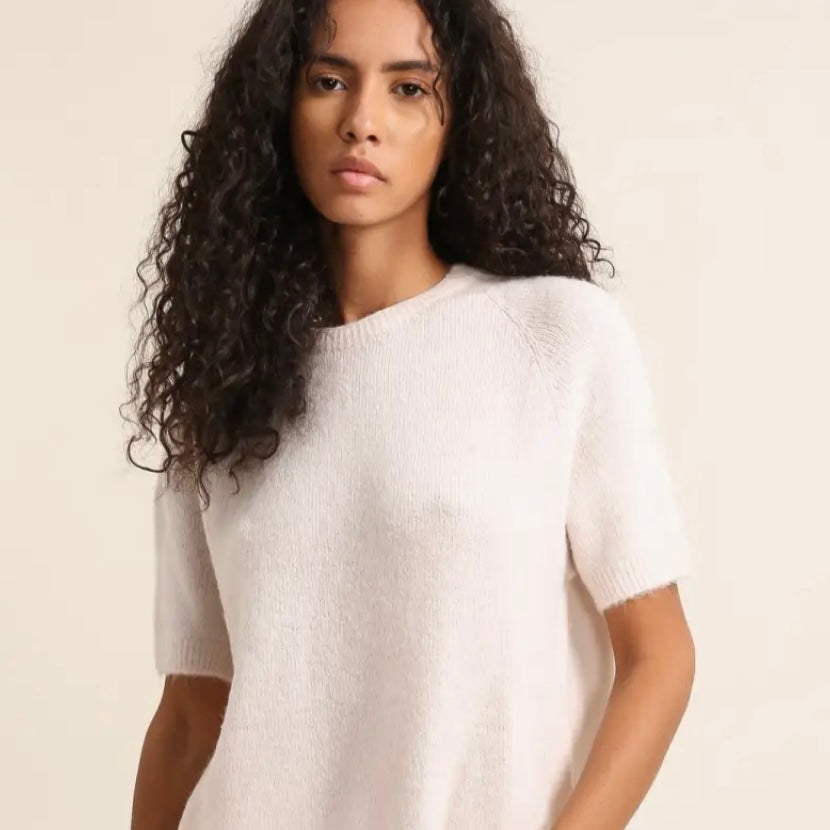 Saskia Alpaca Knit-Ecru