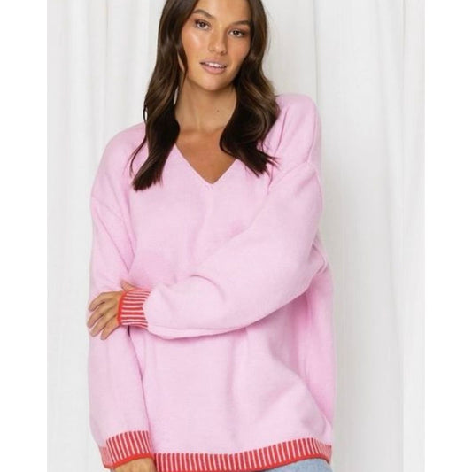 Kipper Contrast Knit- Pink & Rasberry