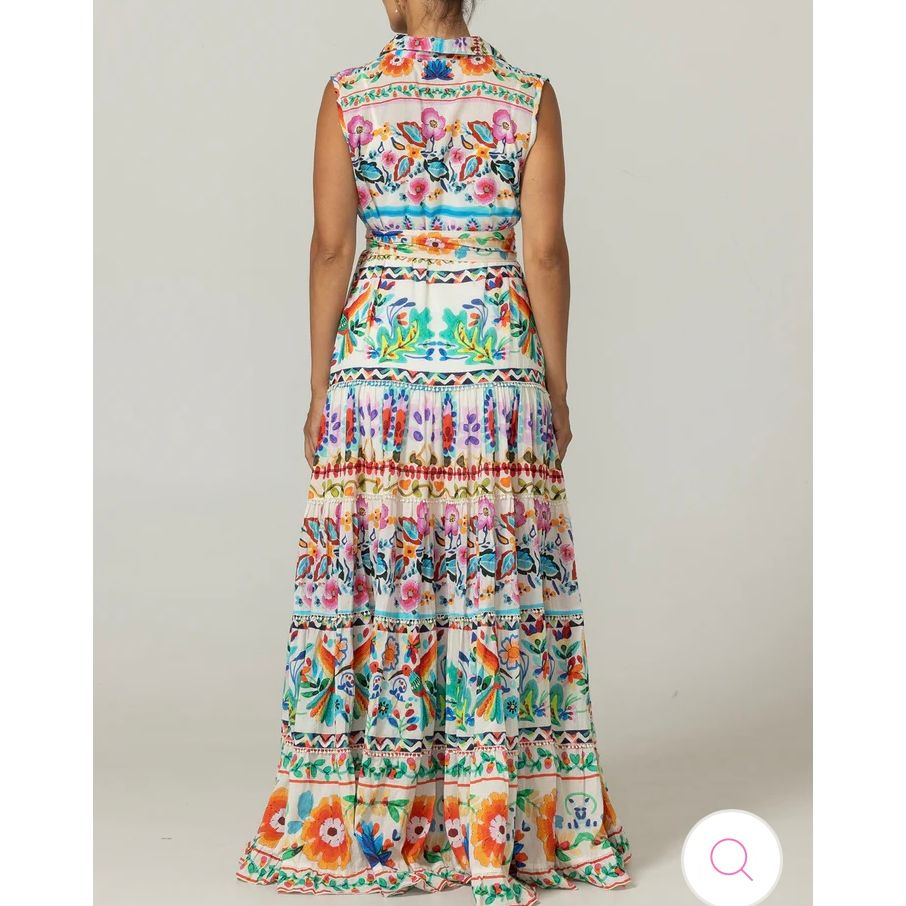 Miss June Paris Neela Dress -White/Multi- SOLD OUT -PRE ORDER