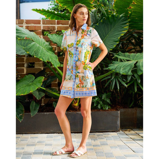 Amalfi Shirt Dress-Multi