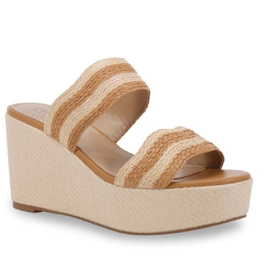 Valentina Tan/Natural Raffia Wedge