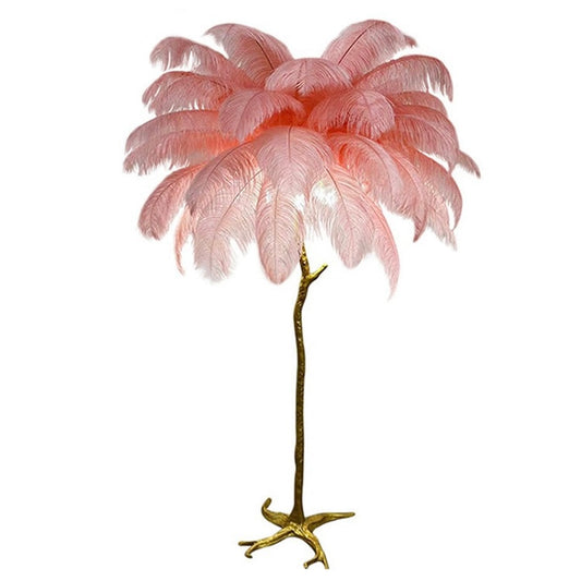 BURLESQUE FEATHERED TABLE LAMP -BLUSH
