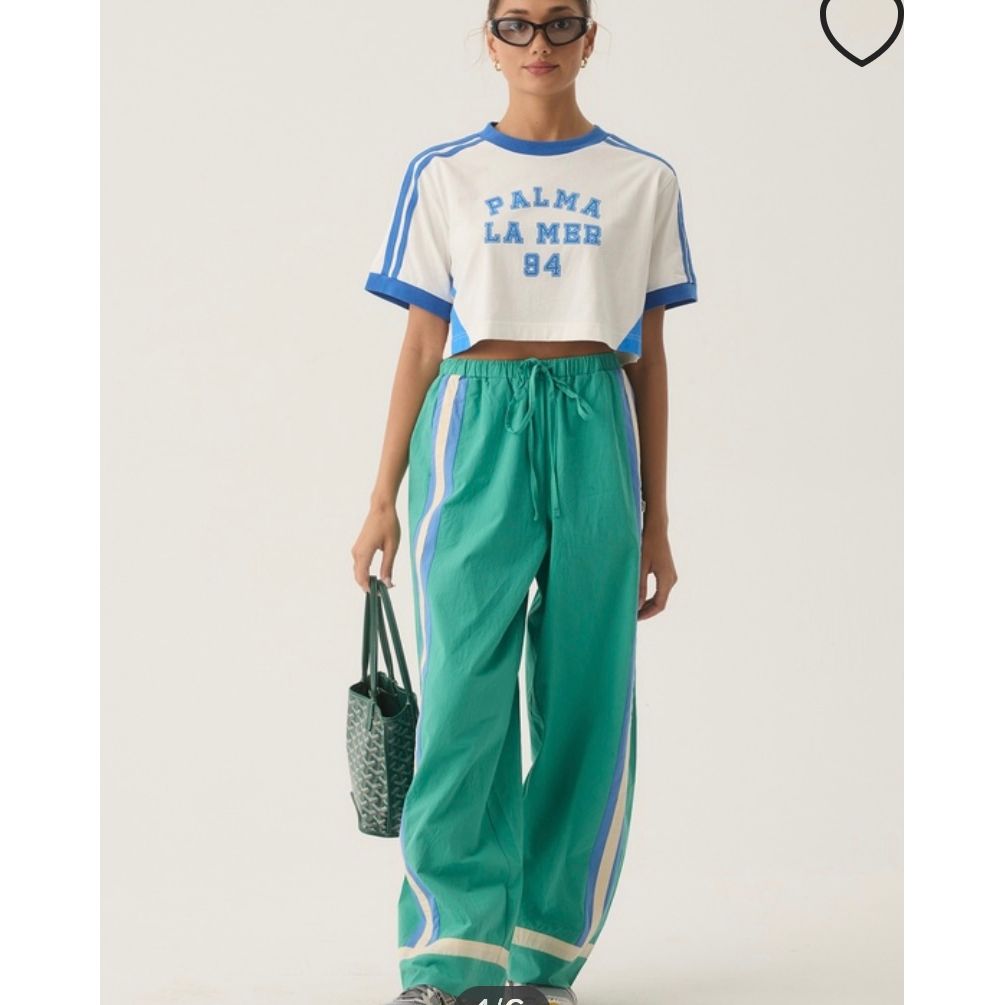 La Mer Striped Pant- Green -Araminta James