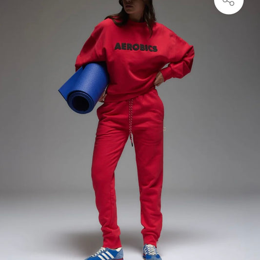 ARAMINTA JAMES AEROBICS SWEATSHIRT -TULIP RED