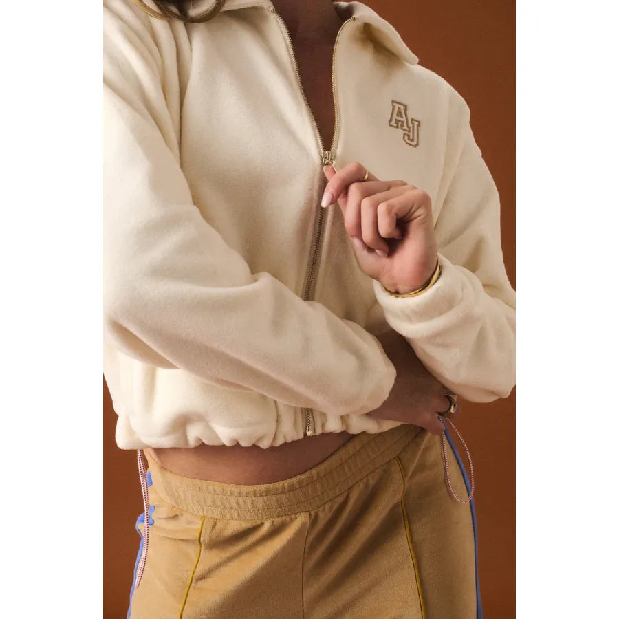 Araminta James- Sherpa Zip Through Jacket- Coconut