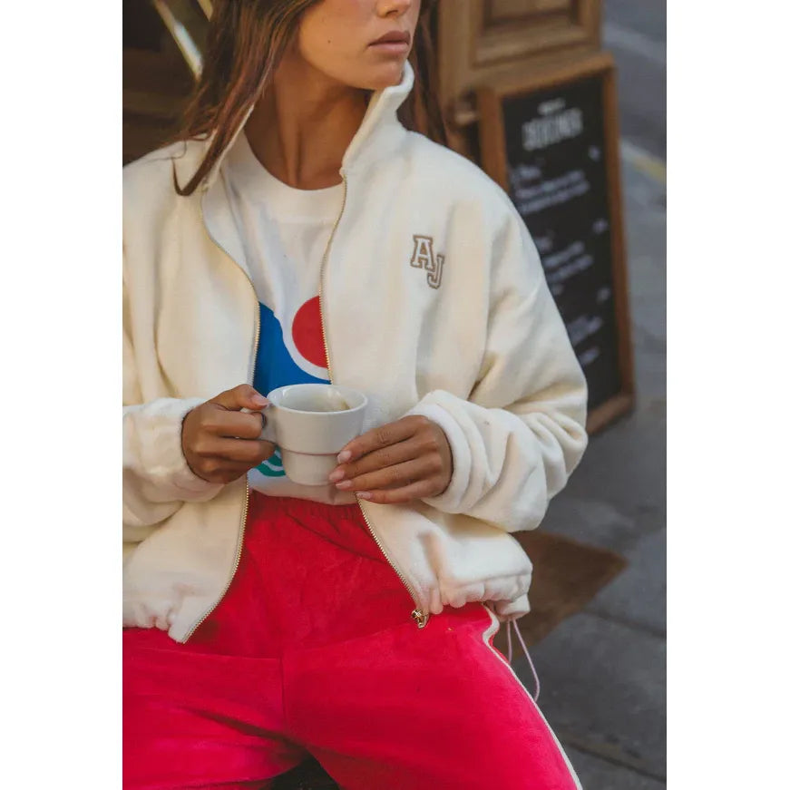 Araminta James- Sherpa Zip Through Jacket- Coconut