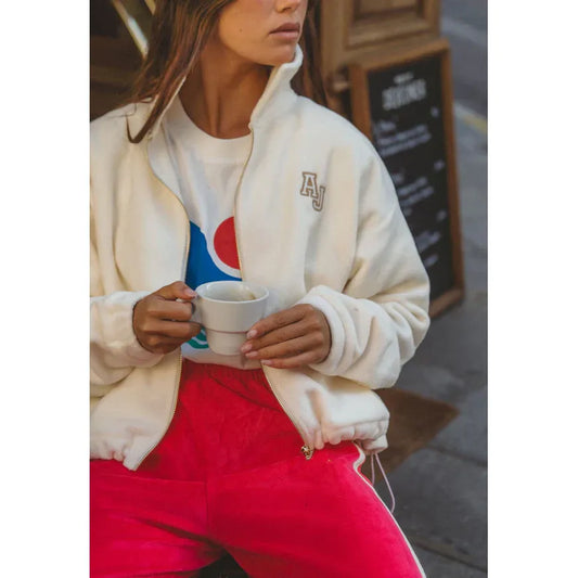 Araminta James- Sherpa Zip Through Jacket- Coconut