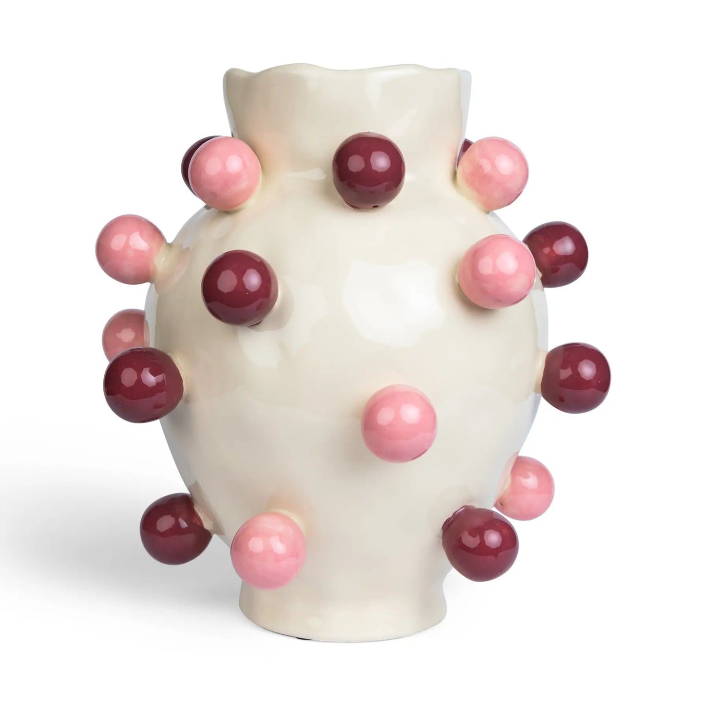 Ceramic Bubble Vase | Burgundy & Pink Balls