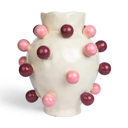 Ceramic Bubble Vase | Burgundy & Pink Balls