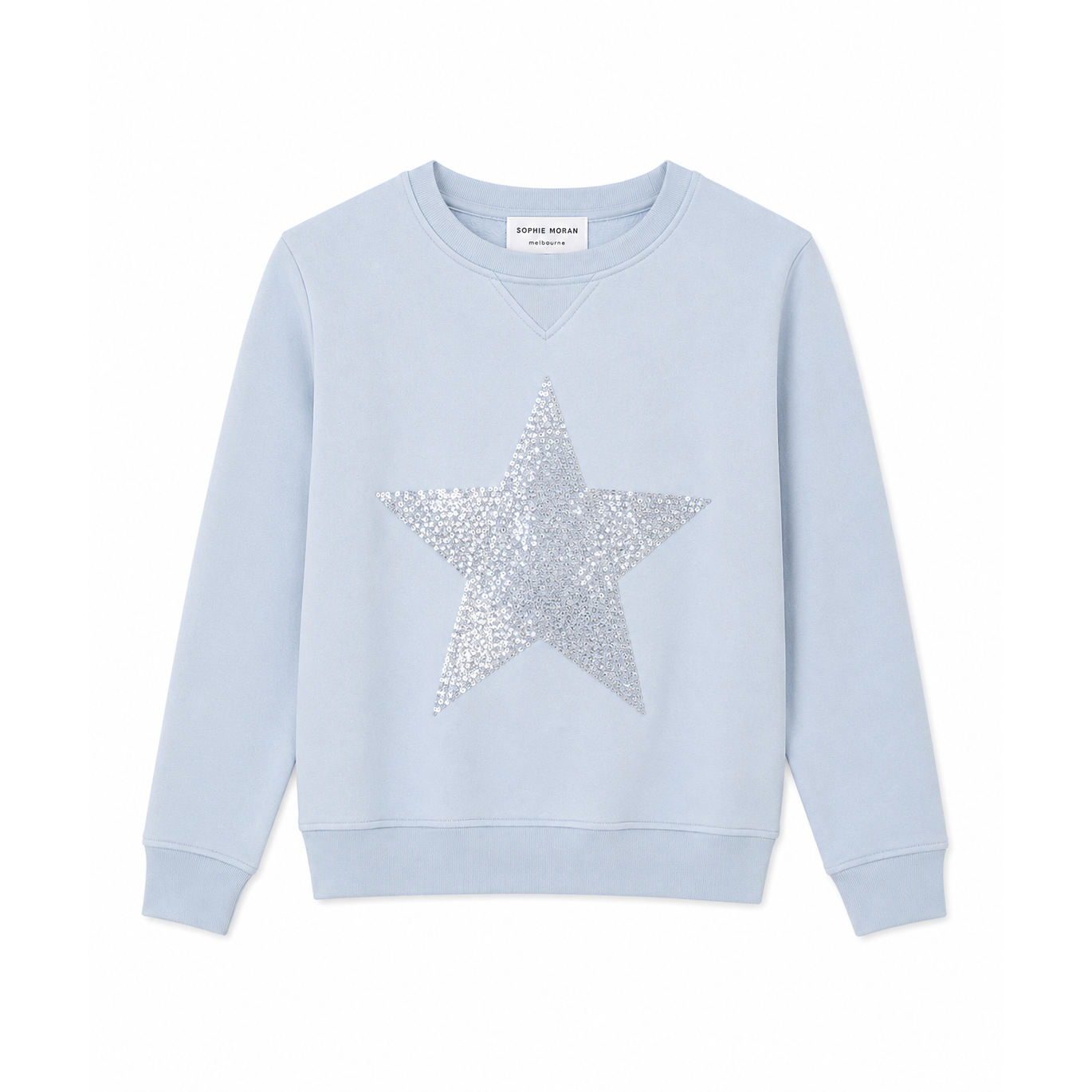 Sequin Star Sweatshirt – Sky