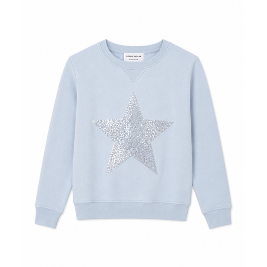 Sequin Star Sweatshirt – Sky