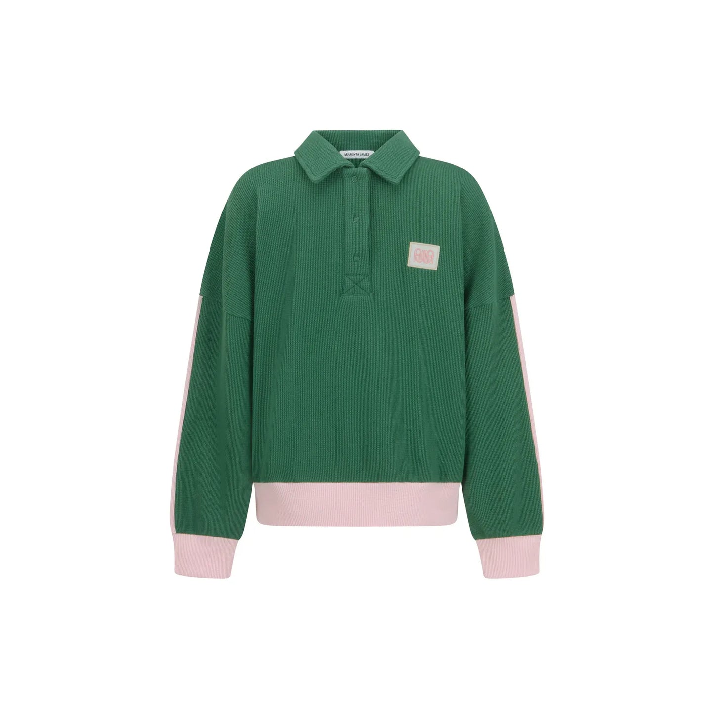 WAFFLE SPLICE SWEATSHIRT-SAGE GREEN