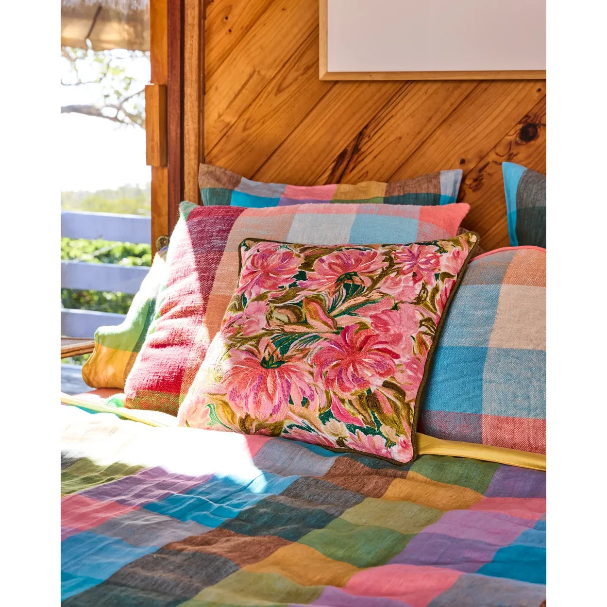WARM FLORAL BREEZE EMBROIDERED CUSHION