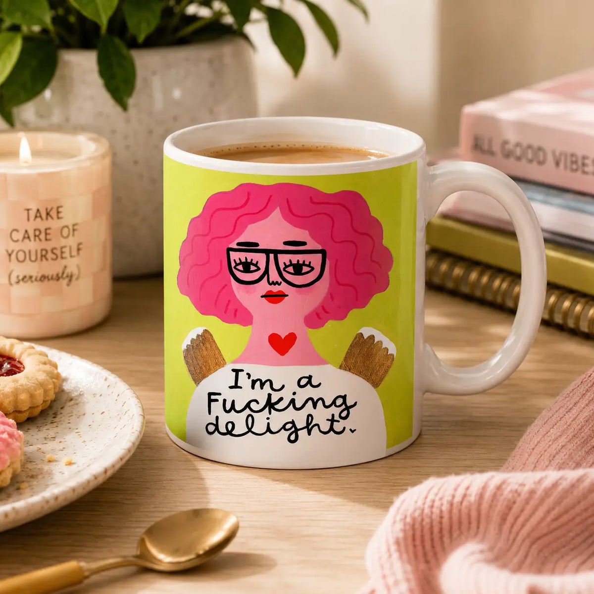 I'm A Fucking Delight Grumpy Angel Mug