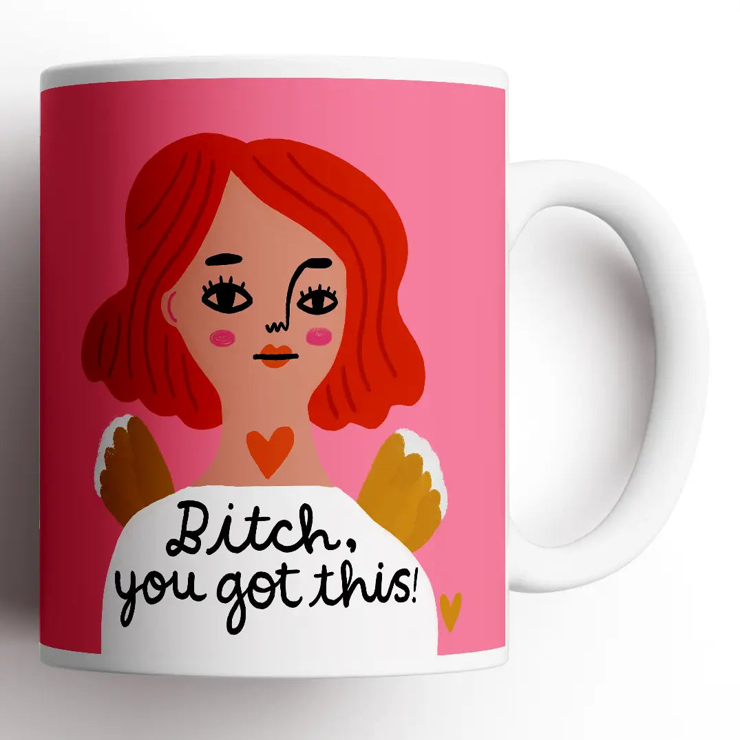 Bitch, You Got This Grumpy Angel Mug