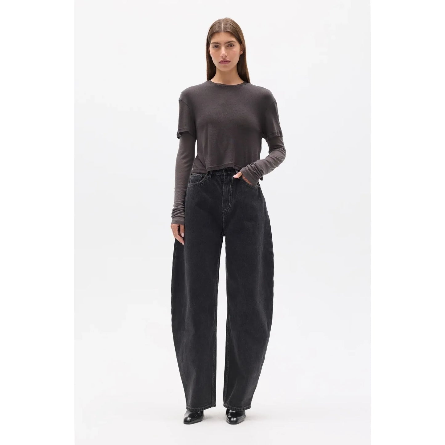 Calenia Top- Dark Grey