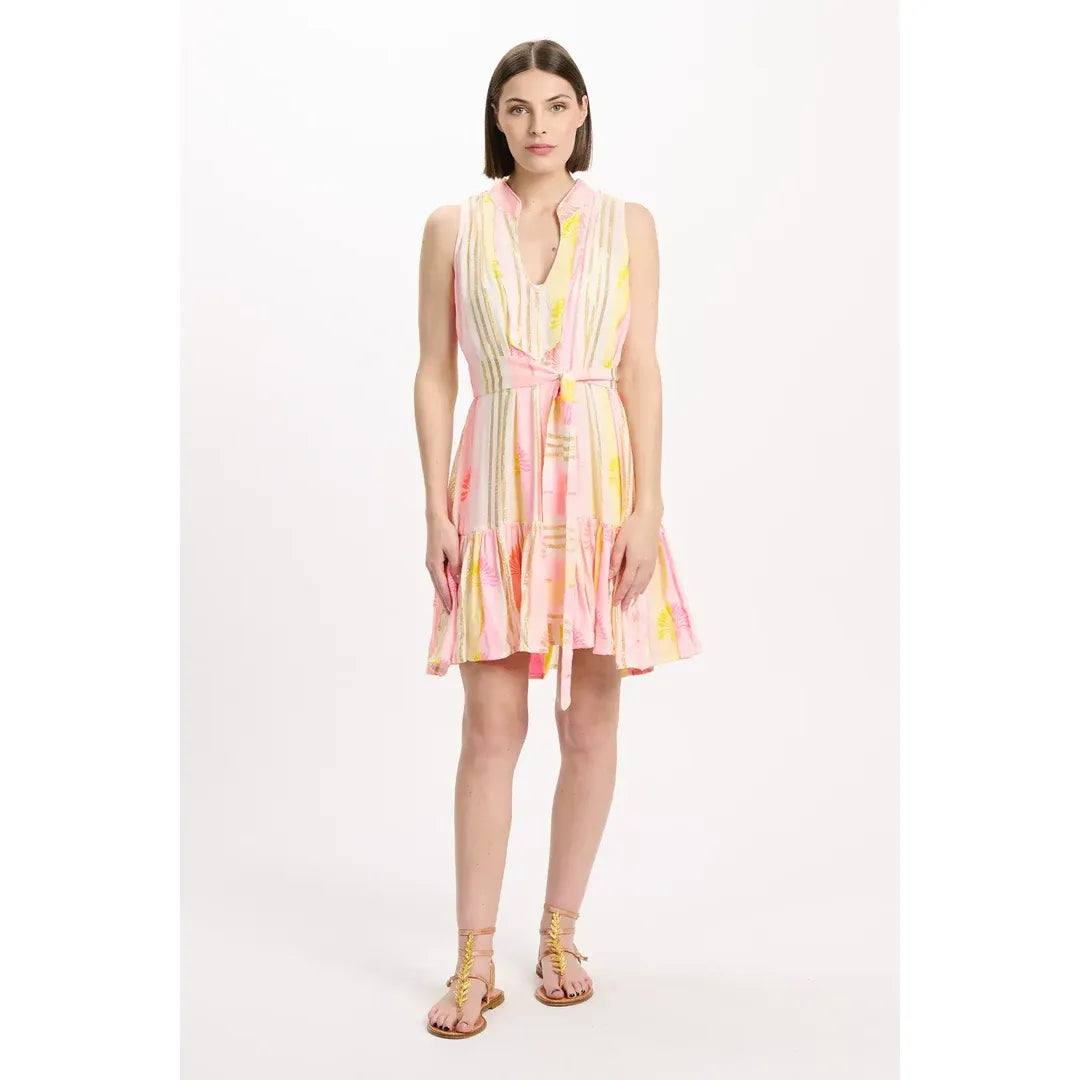 Tracey Dress-Miss June -Neon & Gold Lurex