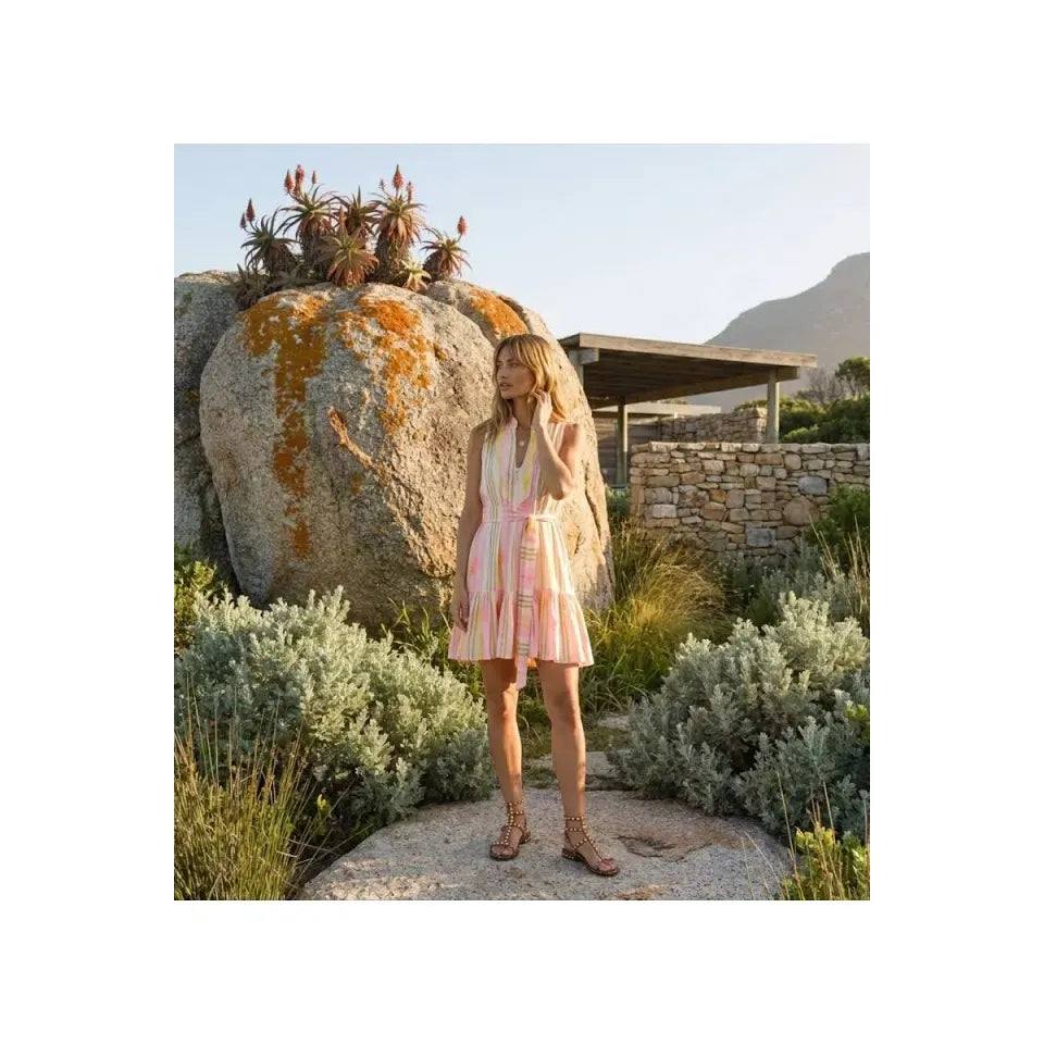 Tracey Dress-Miss June -Neon & Gold Lurex