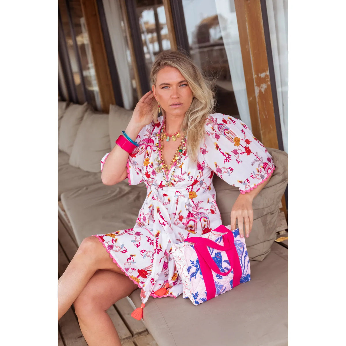 Birdhouse Print Dress- Multi