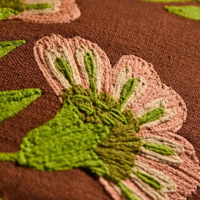 Winona Embroidered Cushion-Sage x Clare