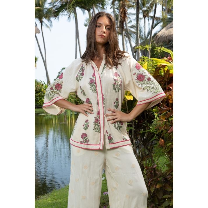 Miss June Grace Shirt- Ecru