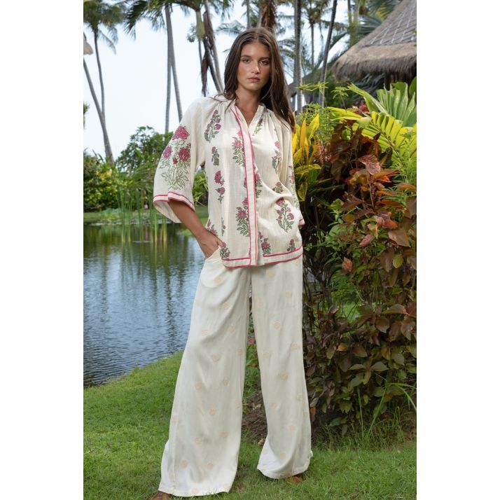 Miss June Grace Shirt- Ecru