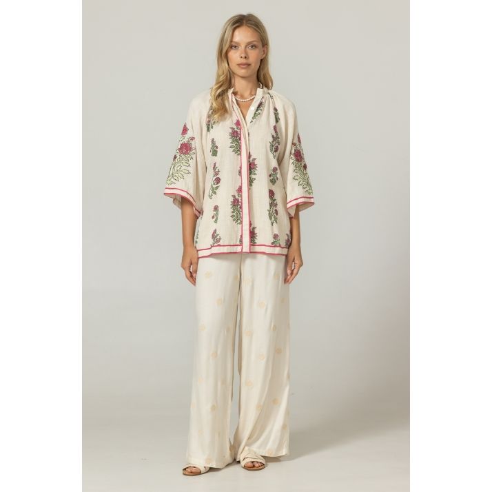 Miss June Grace Shirt- Ecru