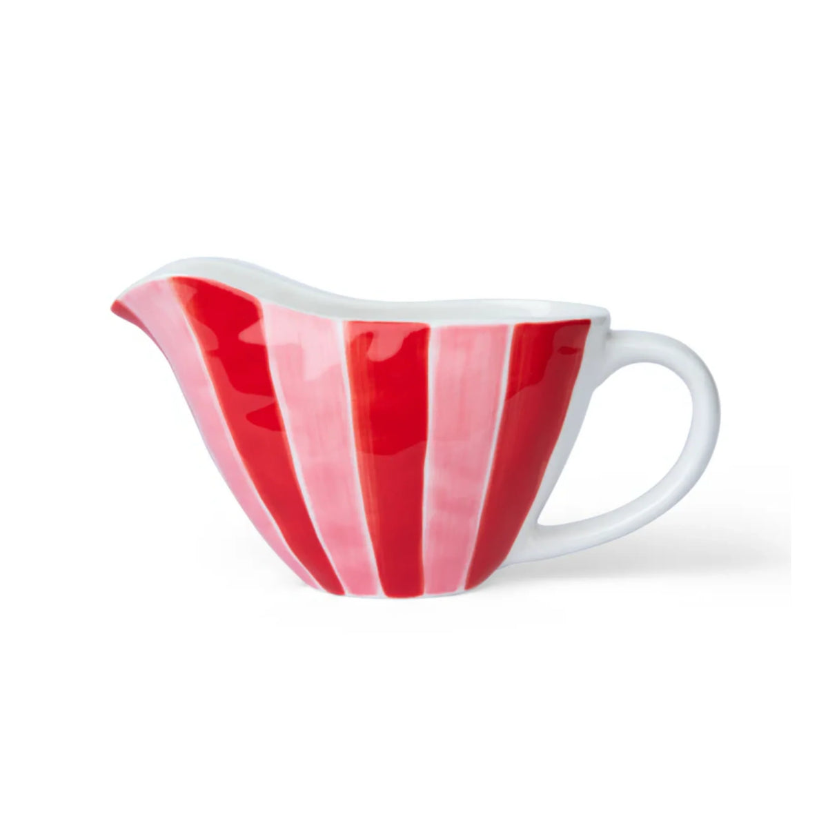 Ceramic Gravy Jug | Pink & Red Stripe