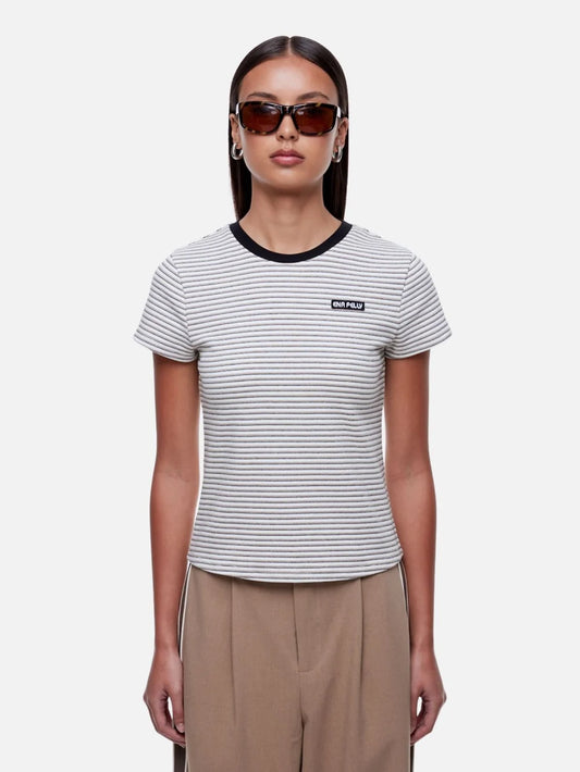 Ena Pelly-Penny Baby Tee - Clara-Sand/Black Stripe