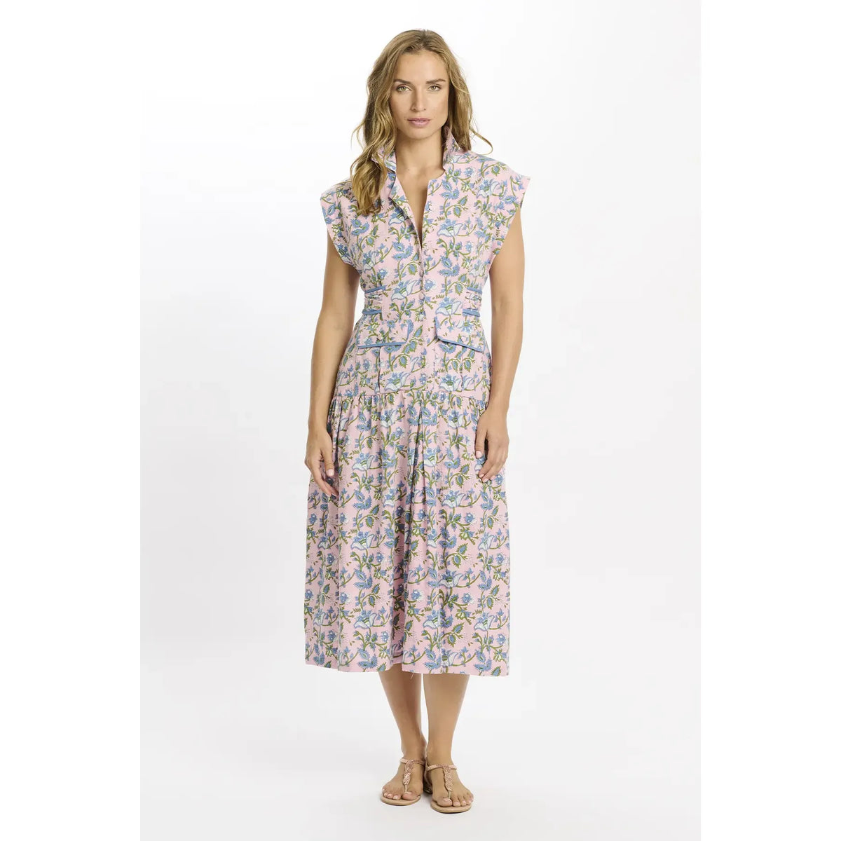 Miss June Bruna Midi Dress-Pink