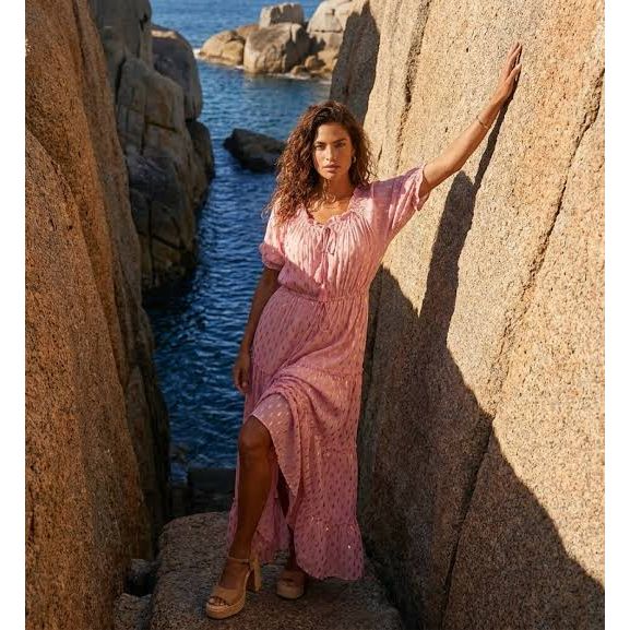 Miss June Betina Maxi Dress-Pink