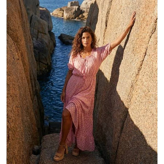 Miss June Betina Maxi Dress-Pink