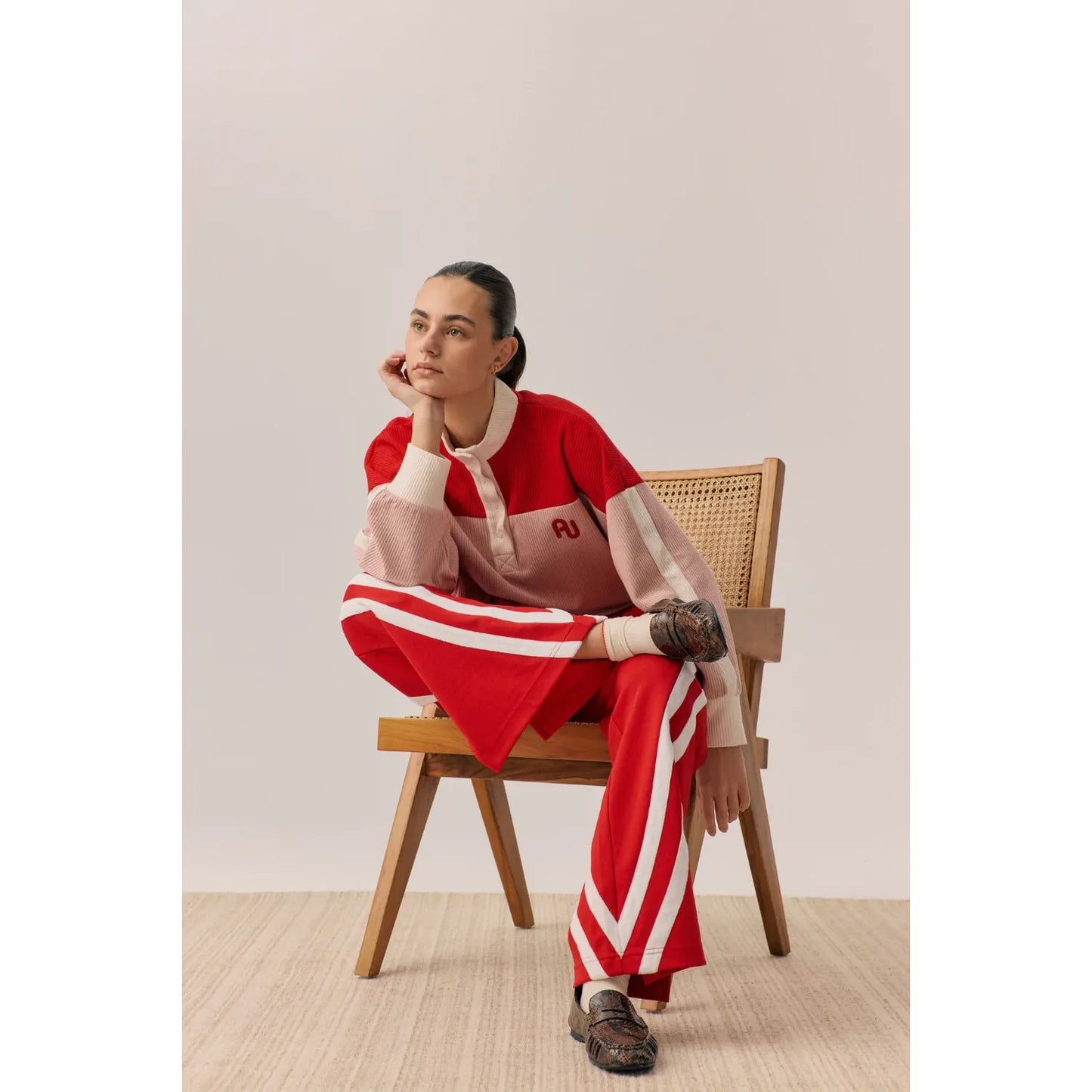 AJ VINTAGE KNIT SWEATSHIRT SOFT BLUSH