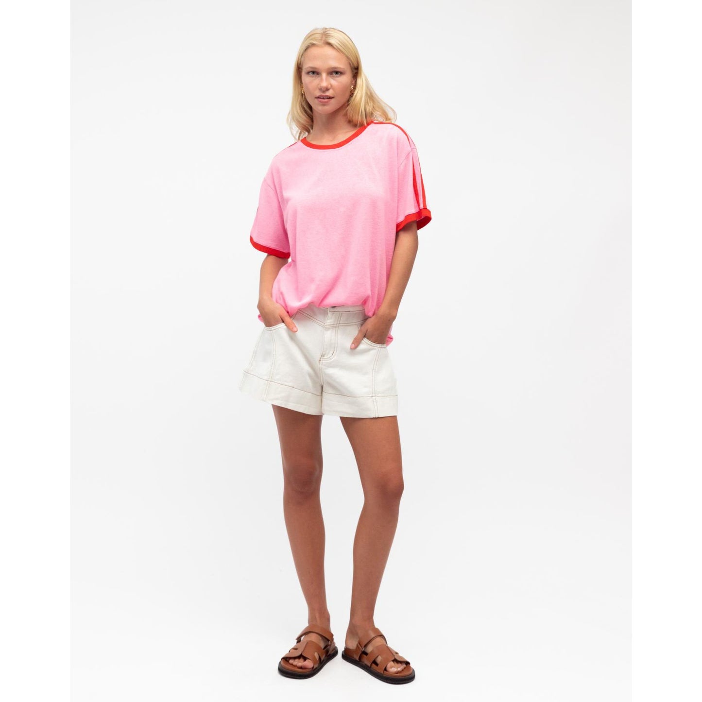 Ida Ringer Tee-Pink & Cherry