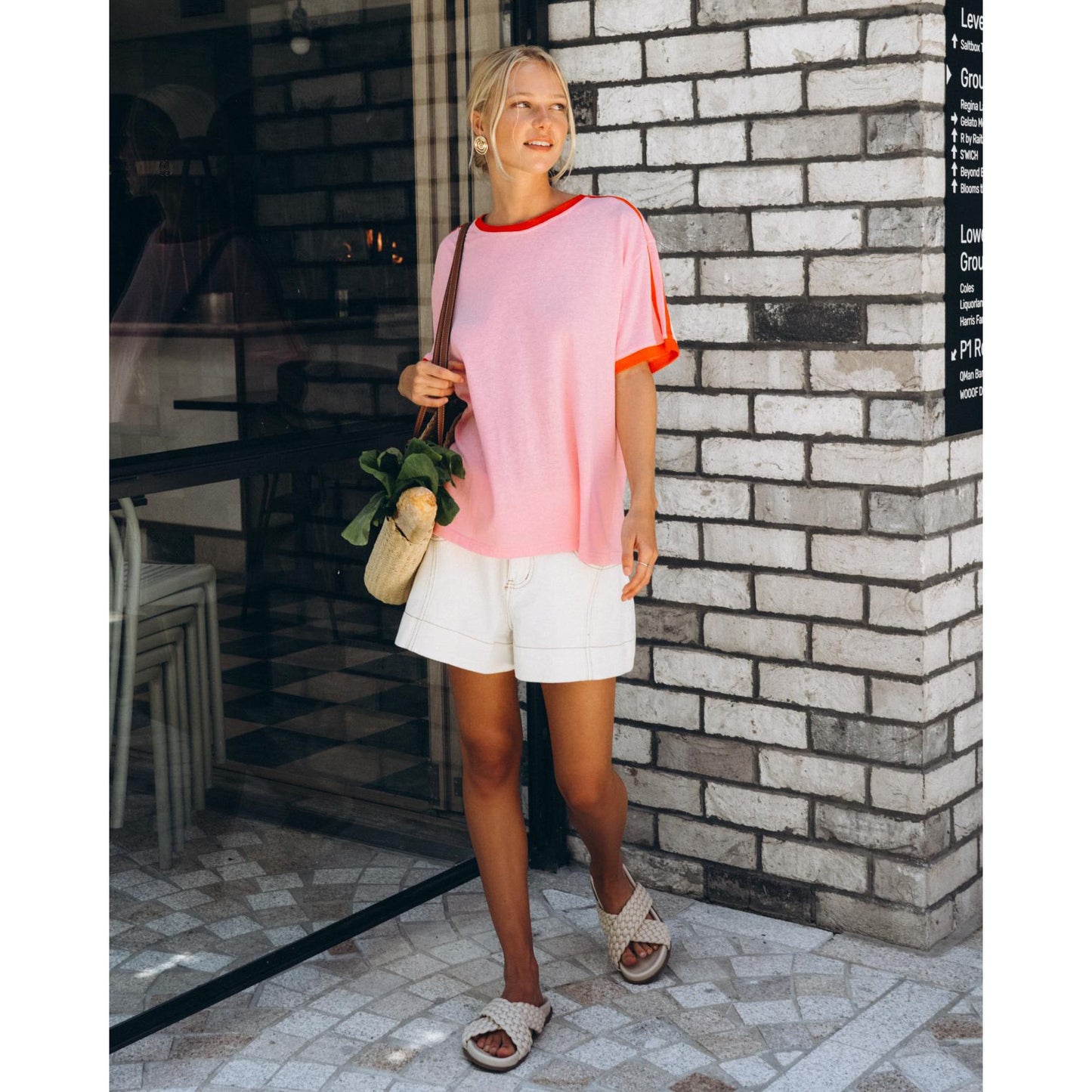 Ida Ringer Tee-Pink & Cherry