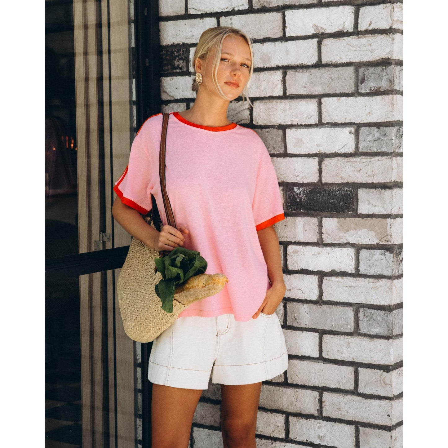 Ida Ringer Tee-Pink & Cherry