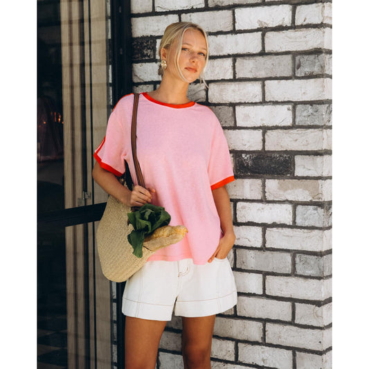 Ida Ringer Tee-Pink & Cherry
