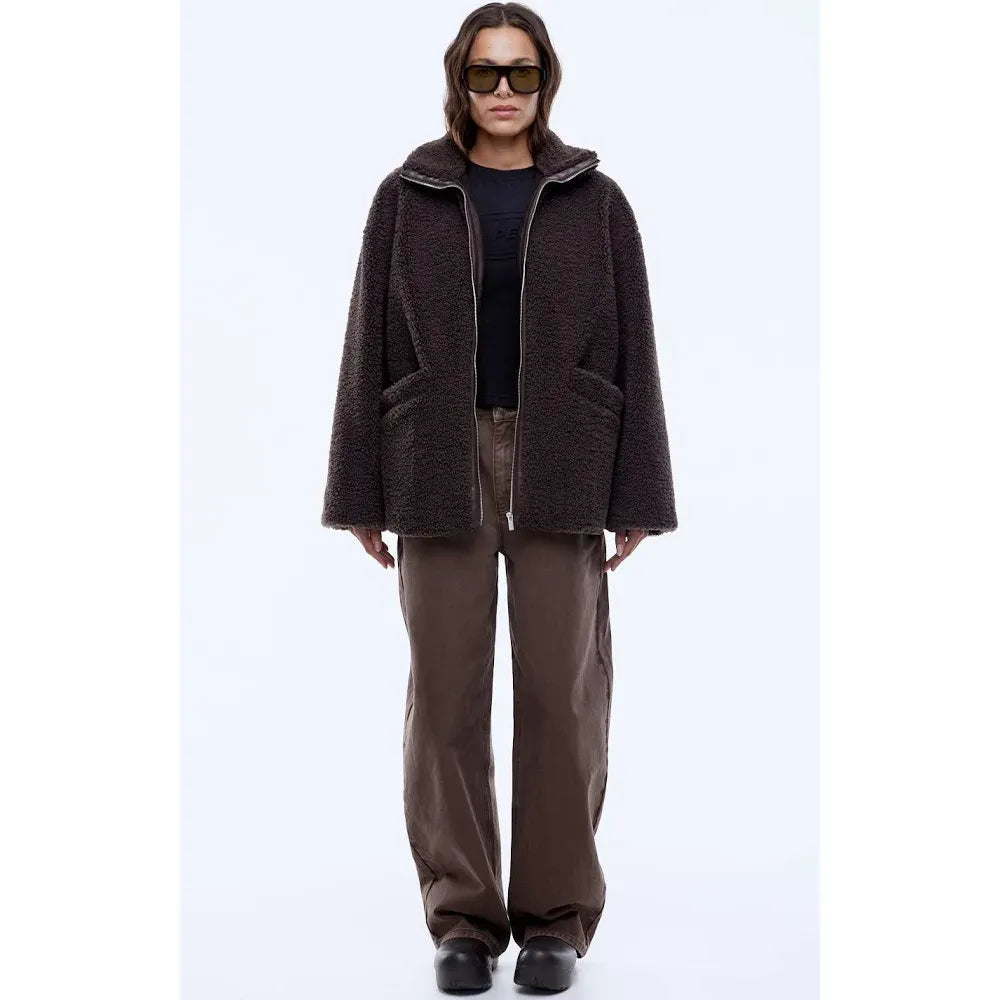 JAYLA TEDDY JACKET-ESPRESSO