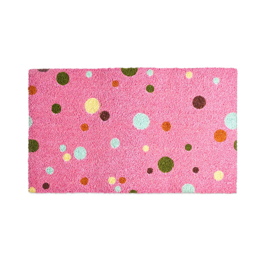 Kip & Co Coir Door Mat- Polkadot Pink