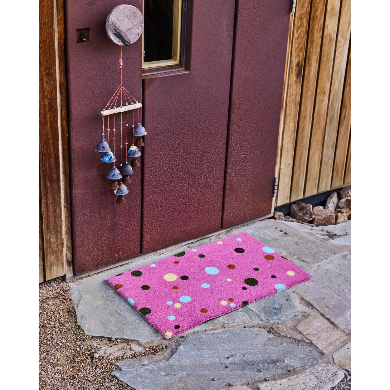 Kip & Co Coir Door Mat- Polkadot Pink