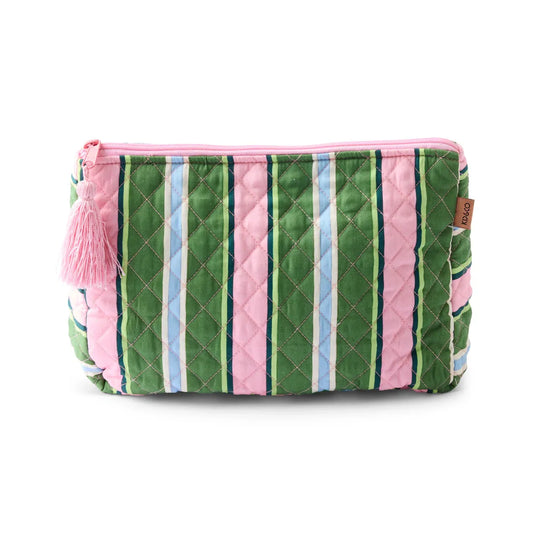 Kip & Co - Cactus Stripe Quilted Cotton Toiletry Purse